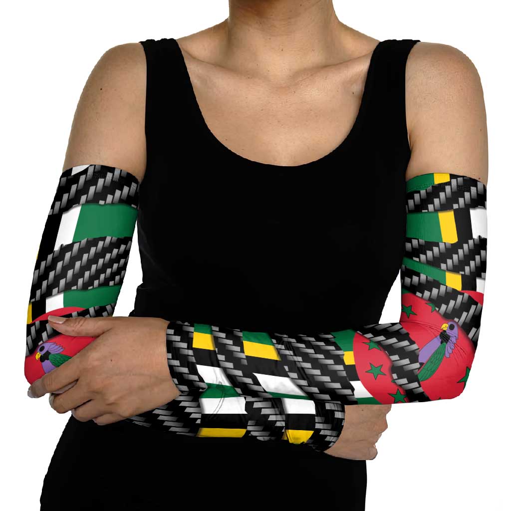 Dominica Beast Arm Sleeves Ripped Flag Graphic - Wonder Print Shop