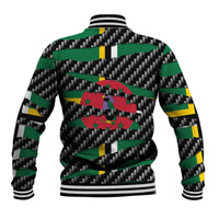Dominica Beast Baseball Jacket Ripped Flag Graphic - Wonder Print Shop