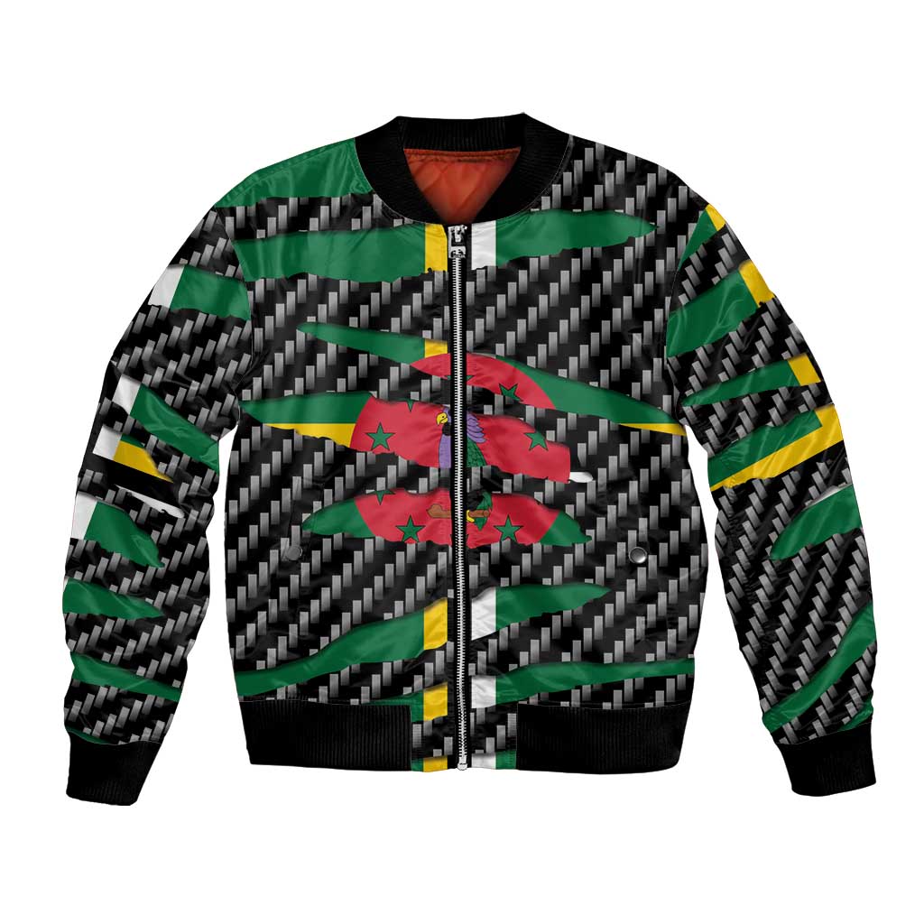 Dominica Beast Bomber Jacket Ripped Flag Graphic - Wonder Print Shop