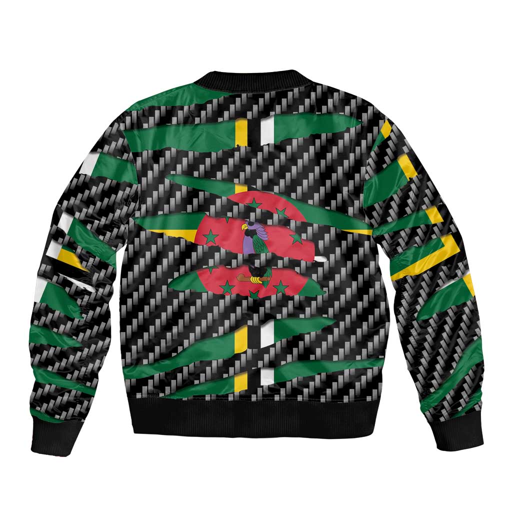 Dominica Beast Bomber Jacket Ripped Flag Graphic - Wonder Print Shop