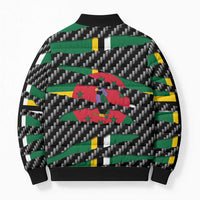 Dominica Beast Bomber Puffer Jacket Ripped Flag Graphic - Wonder Print Shop