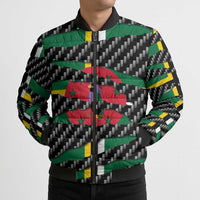Dominica Beast Bomber Puffer Jacket Ripped Flag Graphic - Wonder Print Shop
