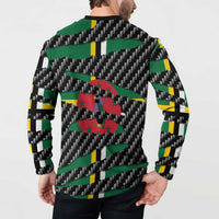Dominica Beast Button Sweatshirt Ripped Flag Graphic - Wonder Print Shop