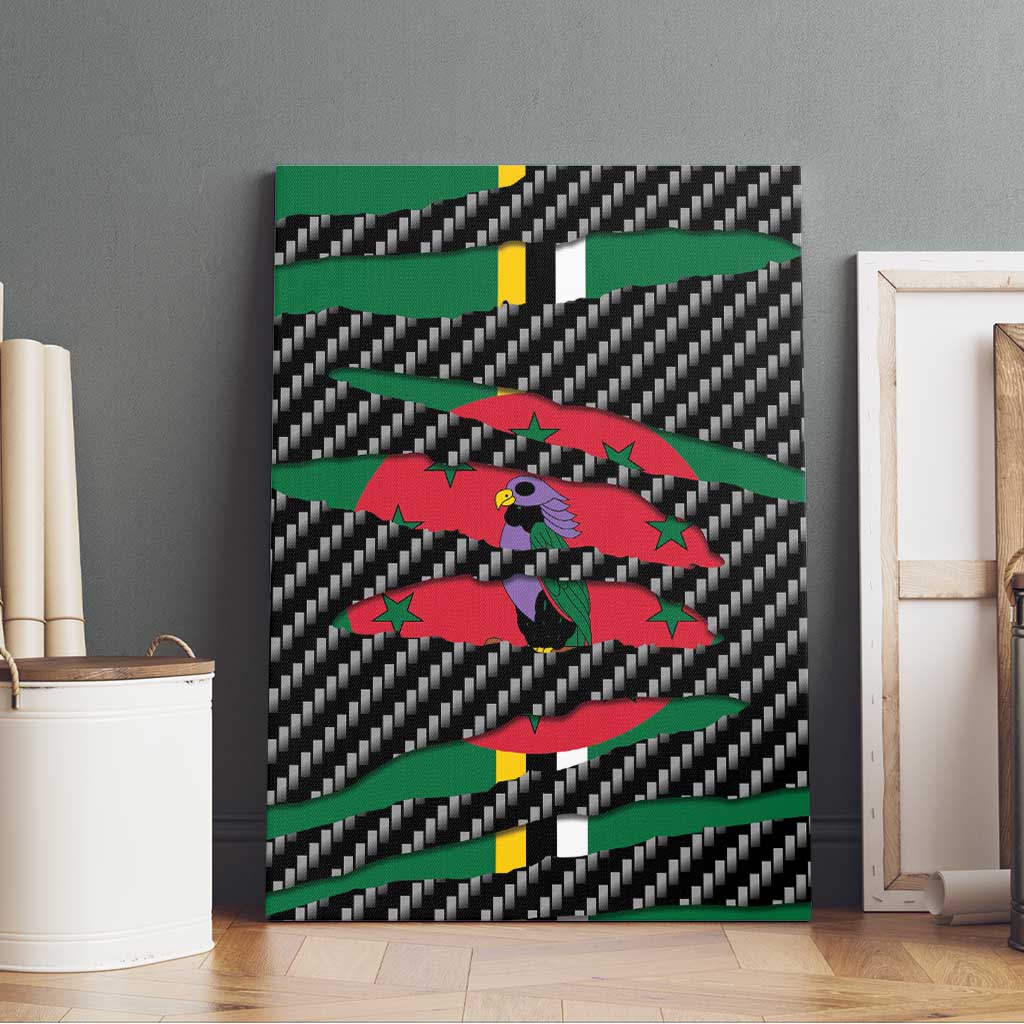 Dominica Beast Canvas Wall Art Ripped Flag Graphic - Wonder Print Shop
