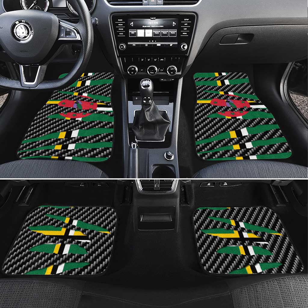 Dominica Beast Car Mats Ripped Flag Graphic - Wonder Print Shop