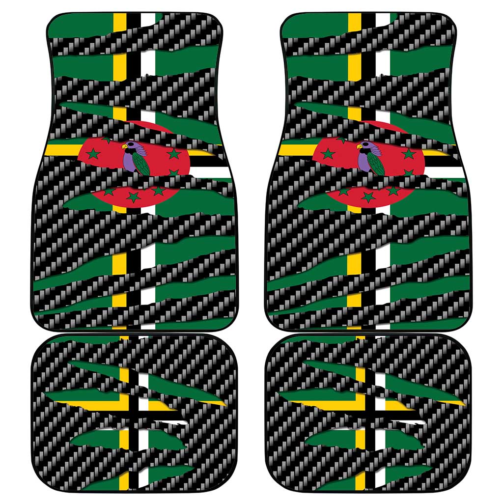 Dominica Beast Car Mats Ripped Flag Graphic - Wonder Print Shop