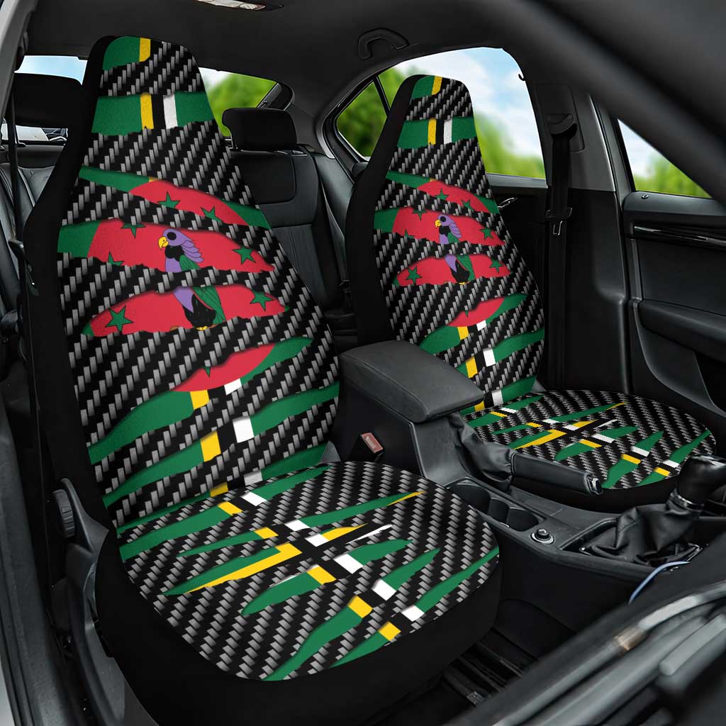 Dominica Beast Car Seat Cover Ripped Flag Graphic - Wonder Print Shop