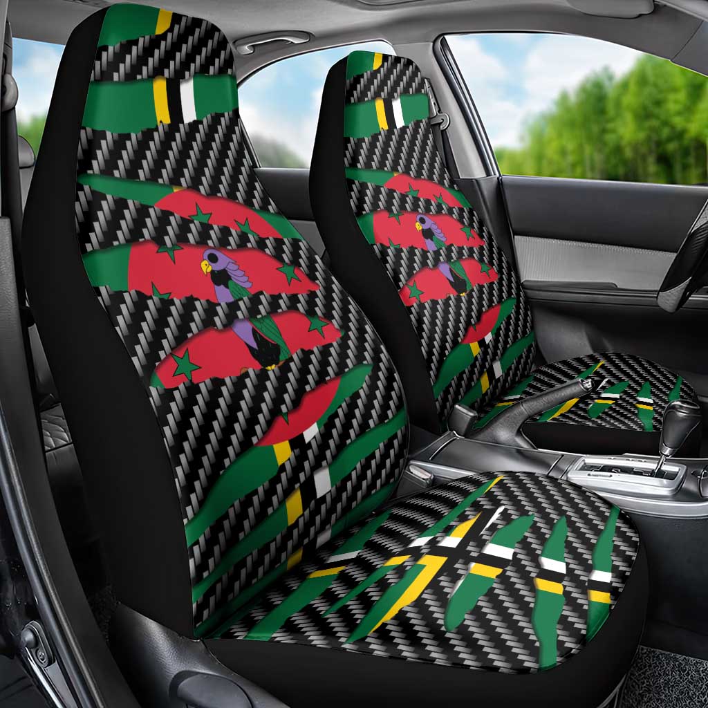 Dominica Beast Car Seat Cover Ripped Flag Graphic - Wonder Print Shop