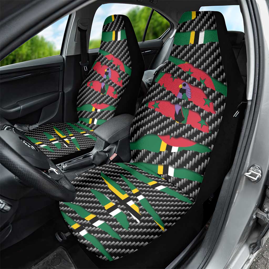 Dominica Beast Car Seat Cover Ripped Flag Graphic - Wonder Print Shop