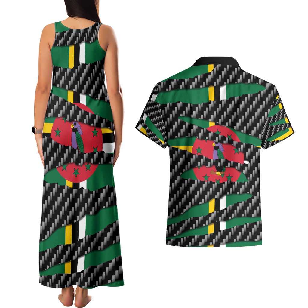 Dominica Beast Couples Matching Tank Maxi Dress and Hawaiian Shirt Ripped Flag Graphic - Wonder Print Shop