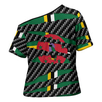 Dominica Beast Cross Shoulder Shirt Ripped Flag Graphic - Wonder Print Shop
