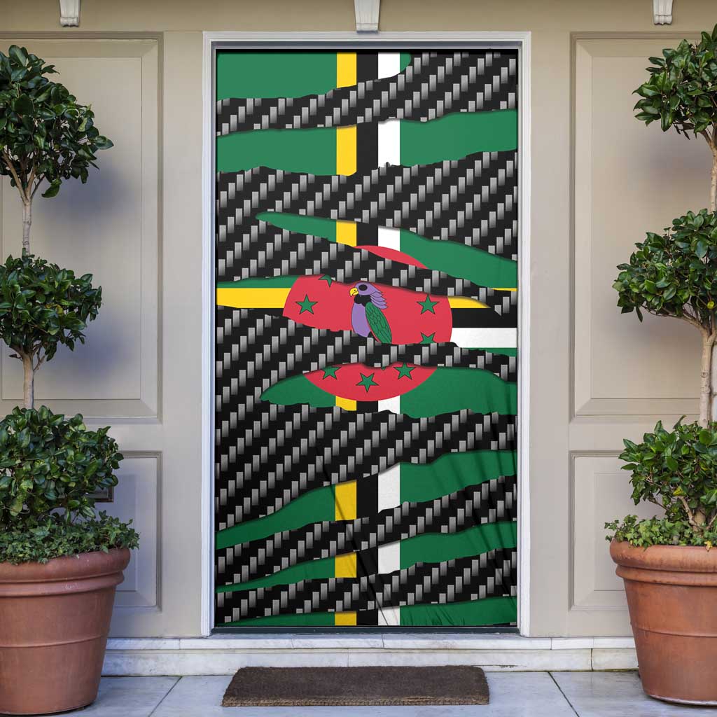 Dominica Beast Door Cover Ripped Flag Graphic - Wonder Print Shop