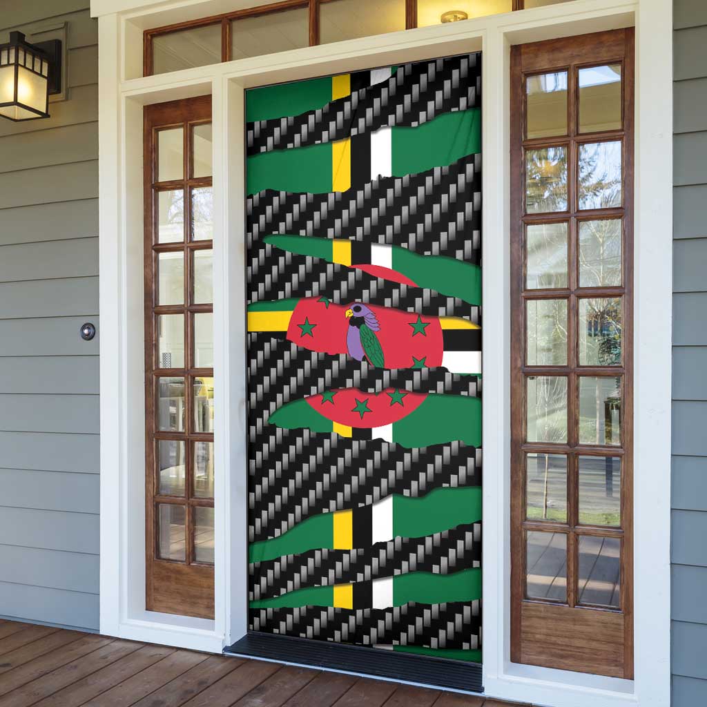 Dominica Beast Door Cover Ripped Flag Graphic - Wonder Print Shop