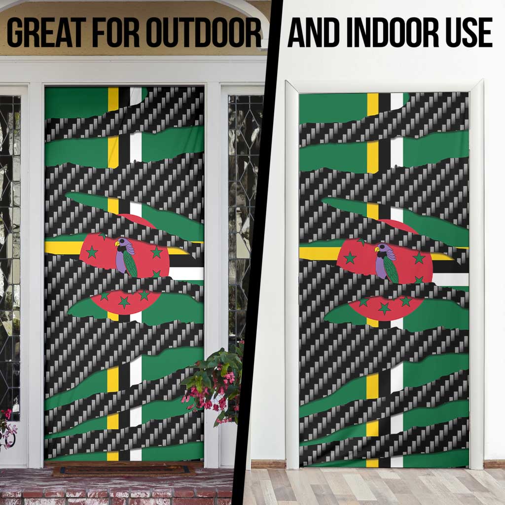 Dominica Beast Door Cover Ripped Flag Graphic - Wonder Print Shop