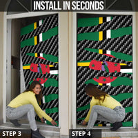 Dominica Beast Door Cover Ripped Flag Graphic - Wonder Print Shop