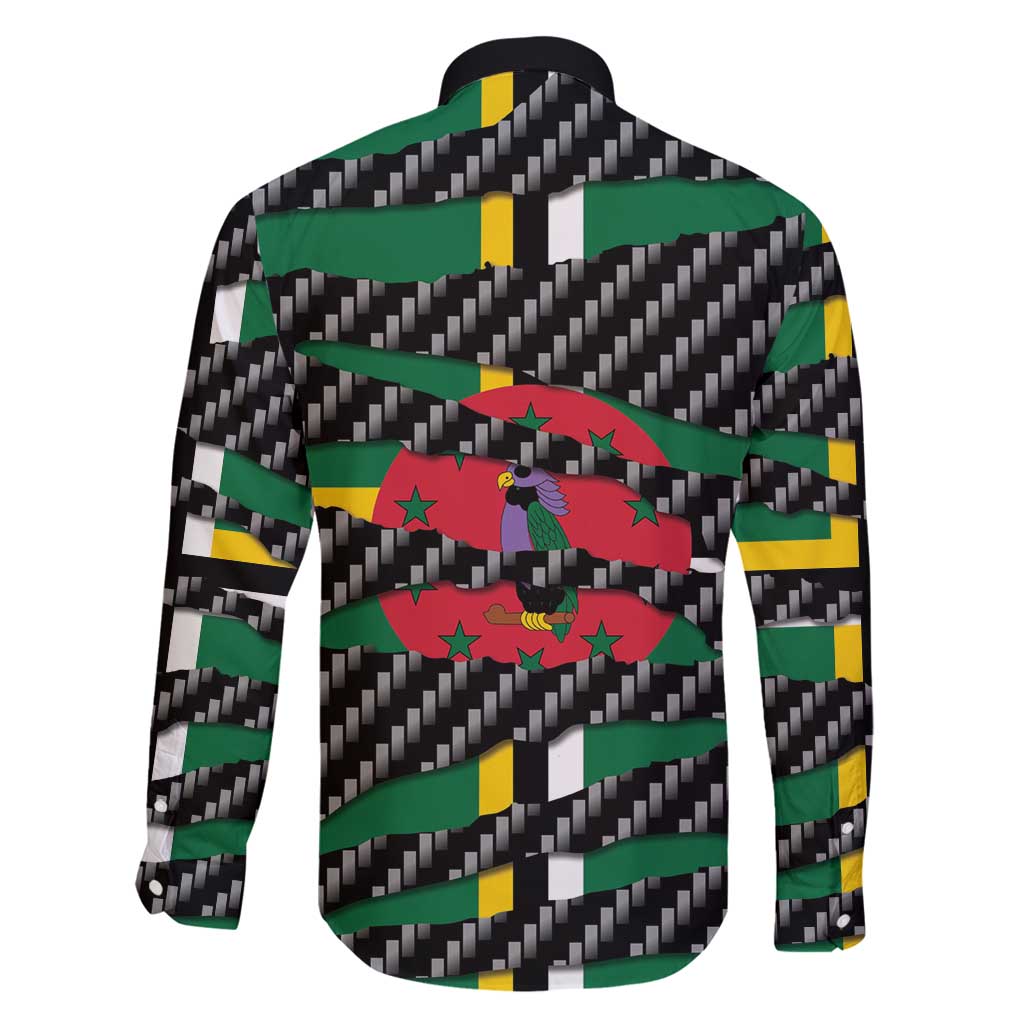 Dominica Beast Family Matching Long Sleeve Bodycon Dress and Hawaiian Shirt Ripped Flag Graphic - Wonder Print Shop