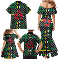Dominica Beast Family Matching Mermaid Dress and Hawaiian Shirt Ripped Flag Graphic - Wonder Print Shop