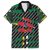 Dominica Beast Family Matching Off The Shoulder Long Sleeve Dress and Hawaiian Shirt Ripped Flag Graphic - Wonder Print Shop