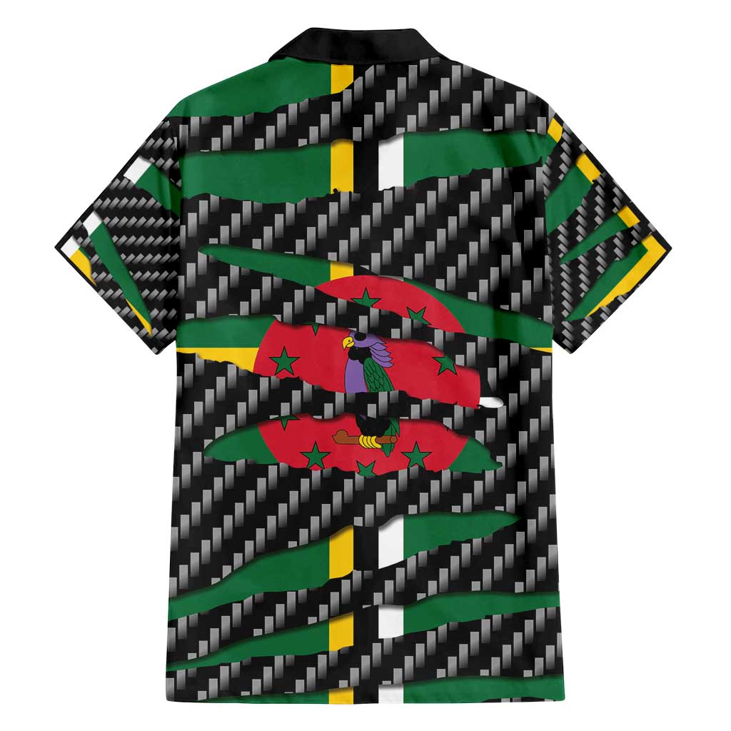 Dominica Beast Family Matching Off Shoulder Short Dress and Hawaiian Shirt Ripped Flag Graphic - Wonder Print Shop