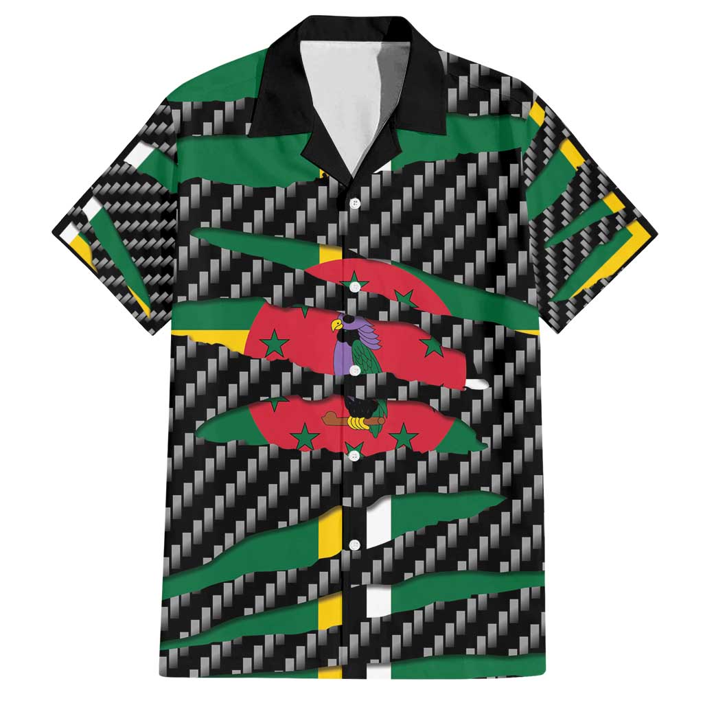 Dominica Beast Family Matching Puletasi and Hawaiian Shirt Ripped Flag Graphic - Wonder Print Shop