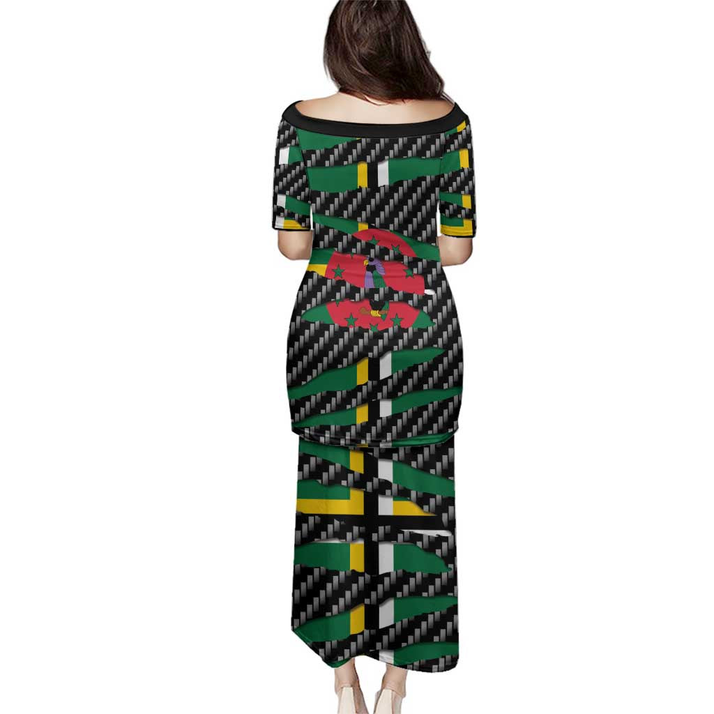 Dominica Beast Family Matching Puletasi and Hawaiian Shirt Ripped Flag Graphic - Wonder Print Shop