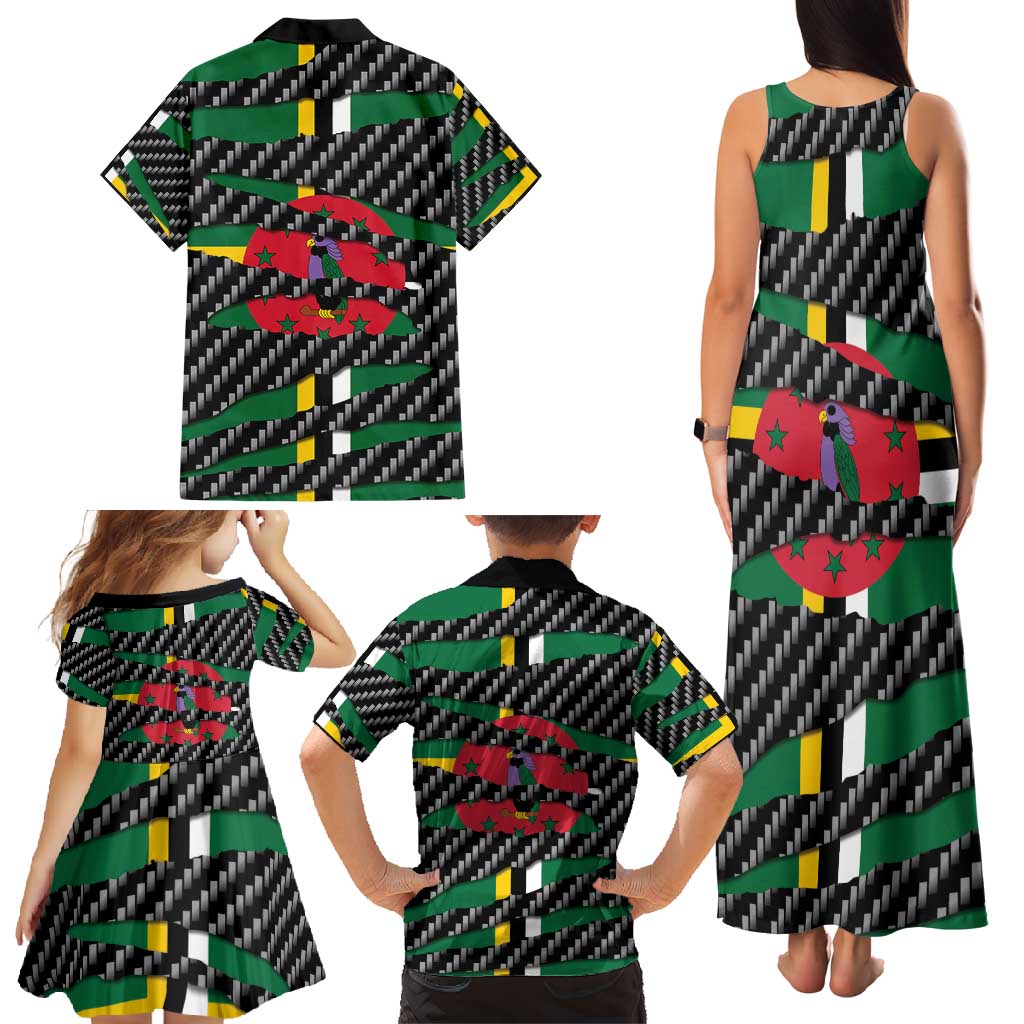 Dominica Beast Family Matching Tank Maxi Dress and Hawaiian Shirt Ripped Flag Graphic - Wonder Print Shop