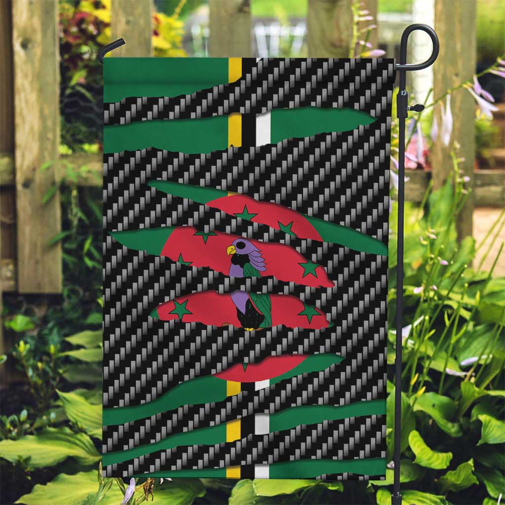 Dominica Beast Garden Flag Ripped Flag Graphic - Wonder Print Shop