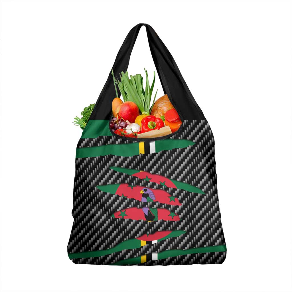 Dominica Beast Grocery Bag Ripped Flag Graphic - Wonder Print Shop