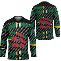 Dominica Beast Hockey Jersey Ripped Flag Graphic - Wonder Print Shop