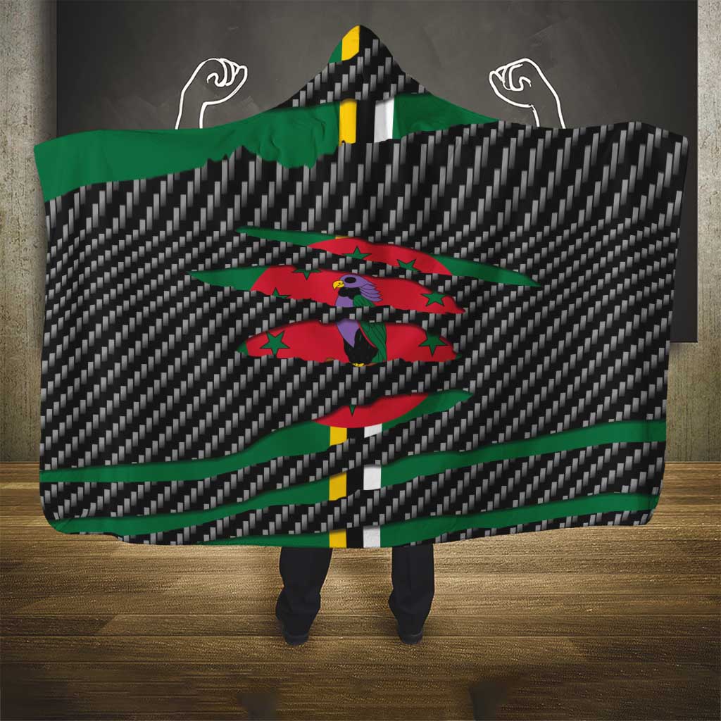 Dominica Beast Hooded Blanket Ripped Flag Graphic - Wonder Print Shop