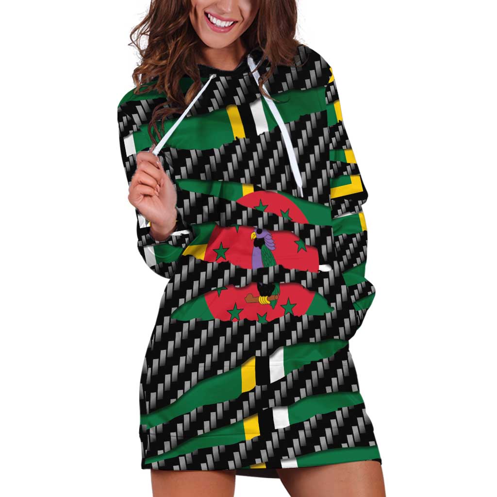 Dominica Beast Hoodie Dress Ripped Flag Graphic - Wonder Print Shop