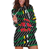 Dominica Beast Hoodie Dress Ripped Flag Graphic - Wonder Print Shop