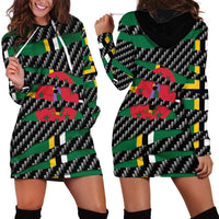 Dominica Beast Hoodie Dress Ripped Flag Graphic - Wonder Print Shop