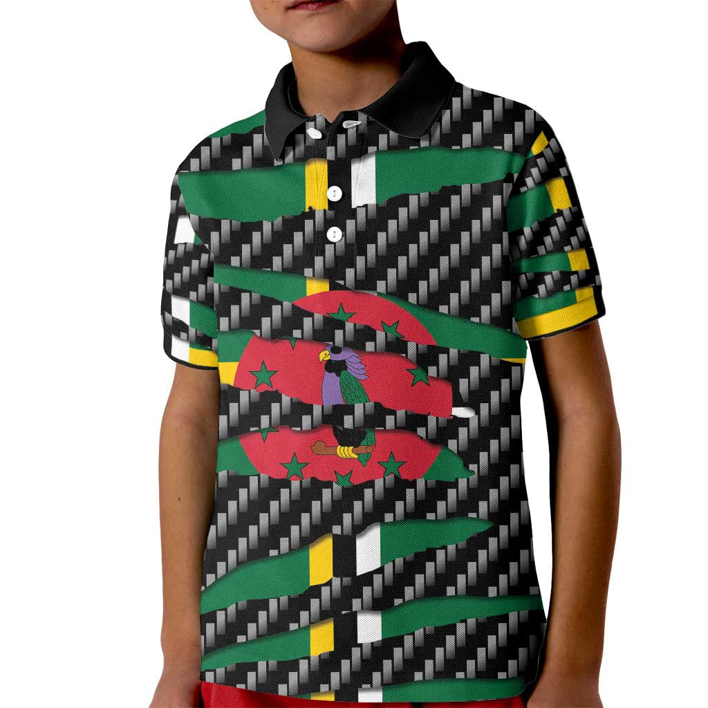 Dominica Beast Kid Polo Shirt Ripped Flag Graphic - Wonder Print Shop