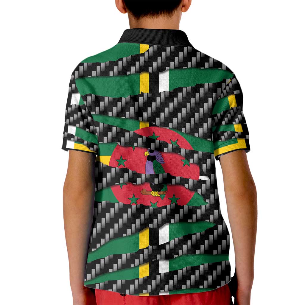 Dominica Beast Kid Polo Shirt Ripped Flag Graphic - Wonder Print Shop