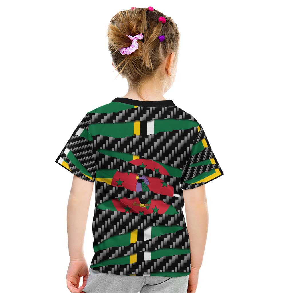 Dominica Beast Kid T Shirt Ripped Flag Graphic - Wonder Print Shop