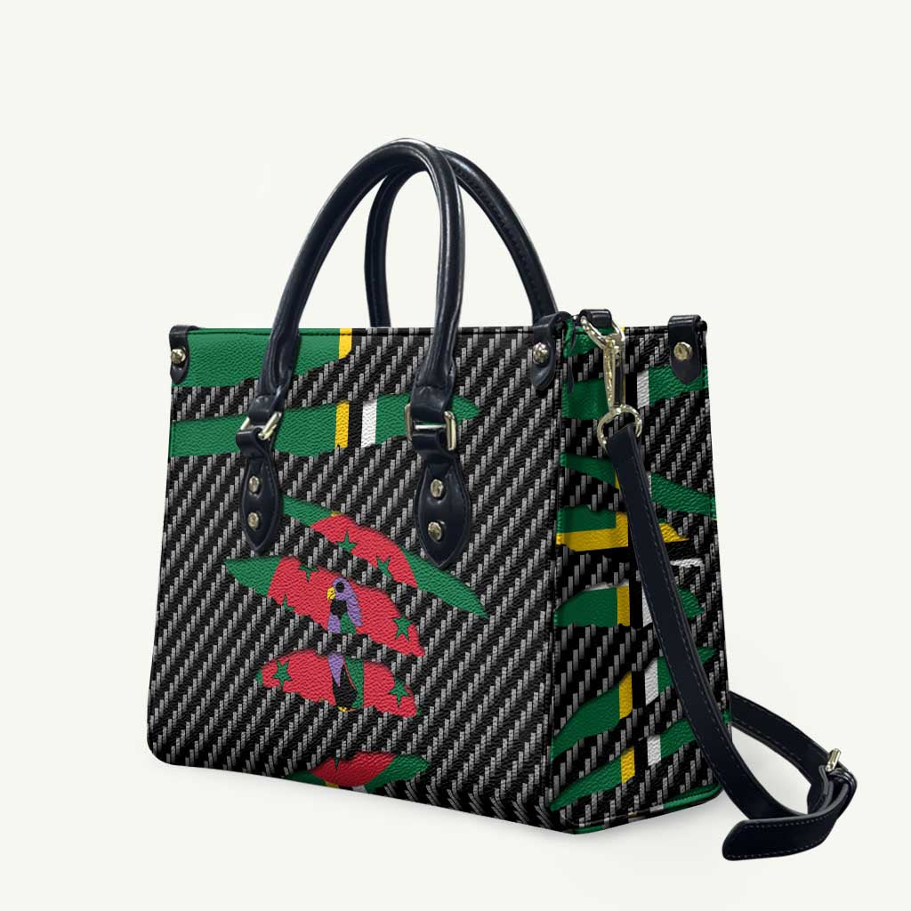 Dominica Beast Leather Bag Ripped Flag Graphic - Wonder Print Shop