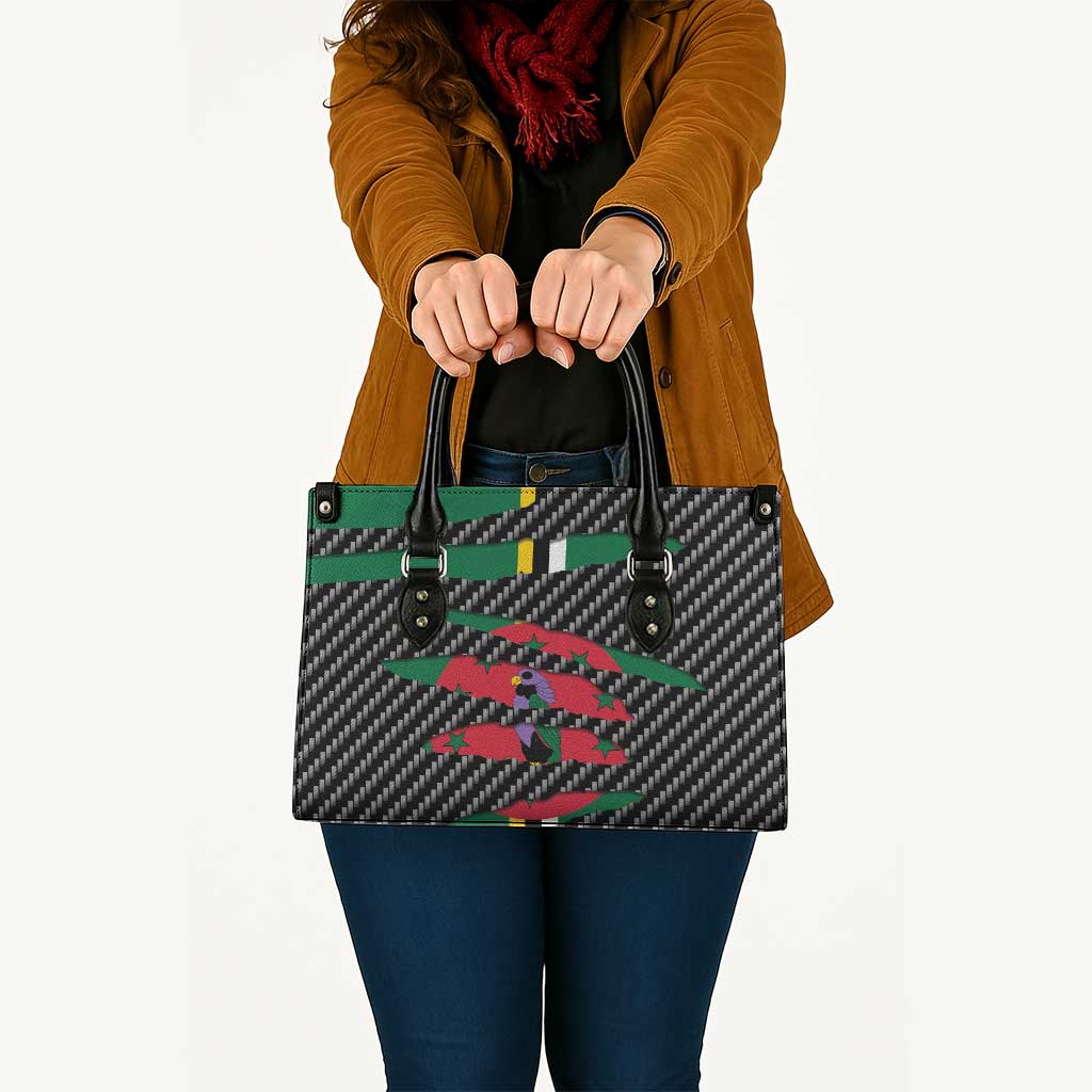 Dominica Beast Leather Bag Ripped Flag Graphic - Wonder Print Shop