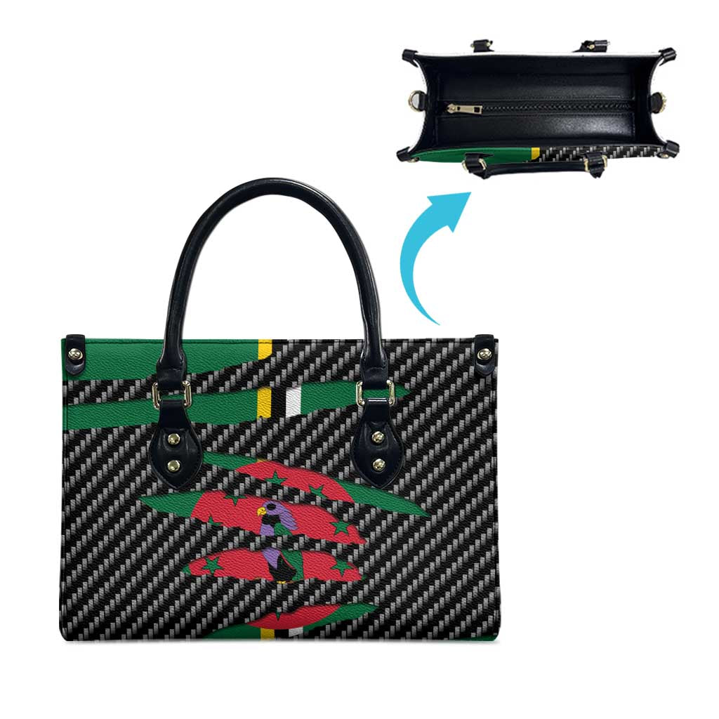 Dominica Beast Leather Bag Ripped Flag Graphic - Wonder Print Shop
