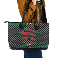 Dominica Beast Leather Tote Bag Ripped Flag Graphic - Wonder Print Shop