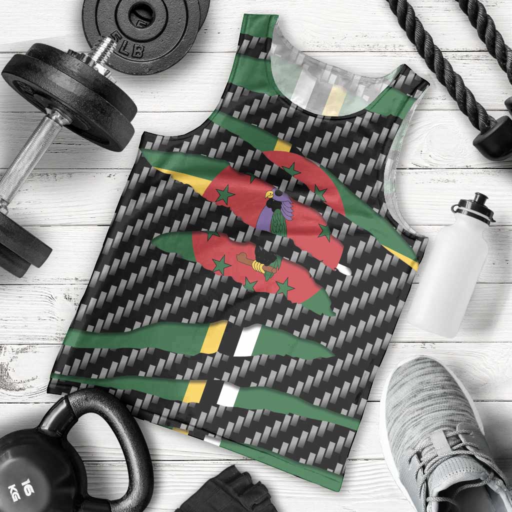 Dominica Beast Men Tank Top Ripped Flag Graphic - Wonder Print Shop
