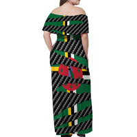 Dominica Beast Off Shoulder Maxi Dress Ripped Flag Graphic - Wonder Print Shop