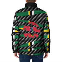Dominica Beast Padded Jacket Ripped Flag Graphic - Wonder Print Shop