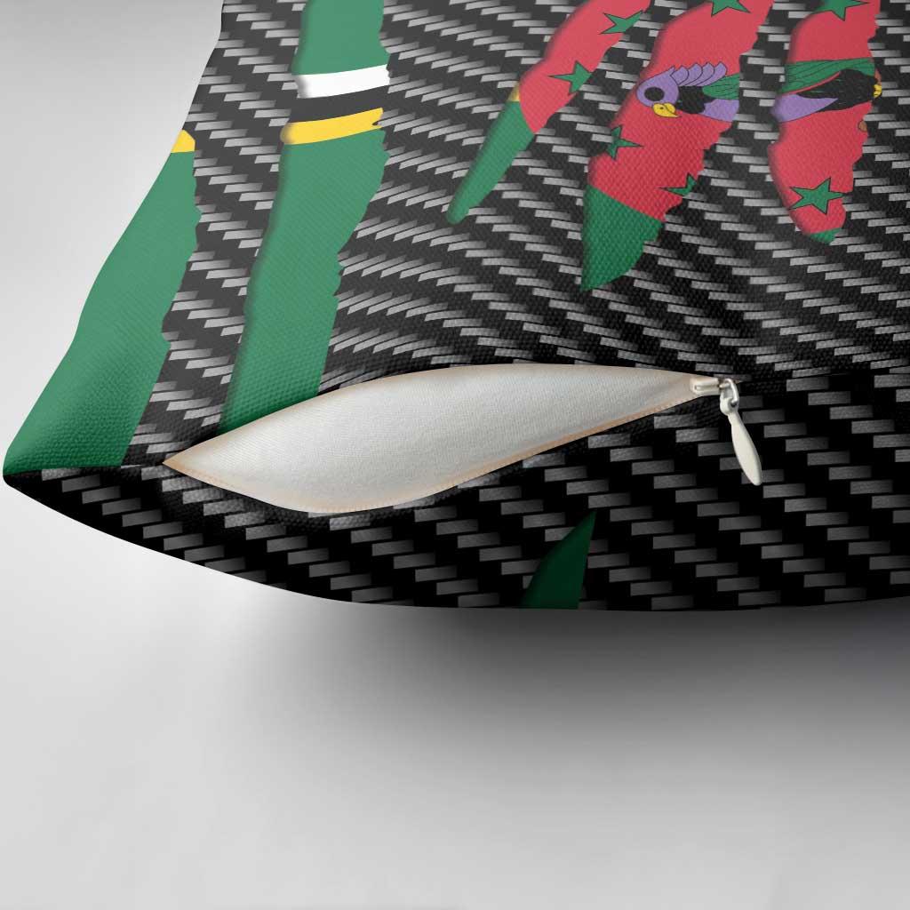 Dominica Beast Pillow Cover Ripped Flag Graphic - Wonder Print Shop
