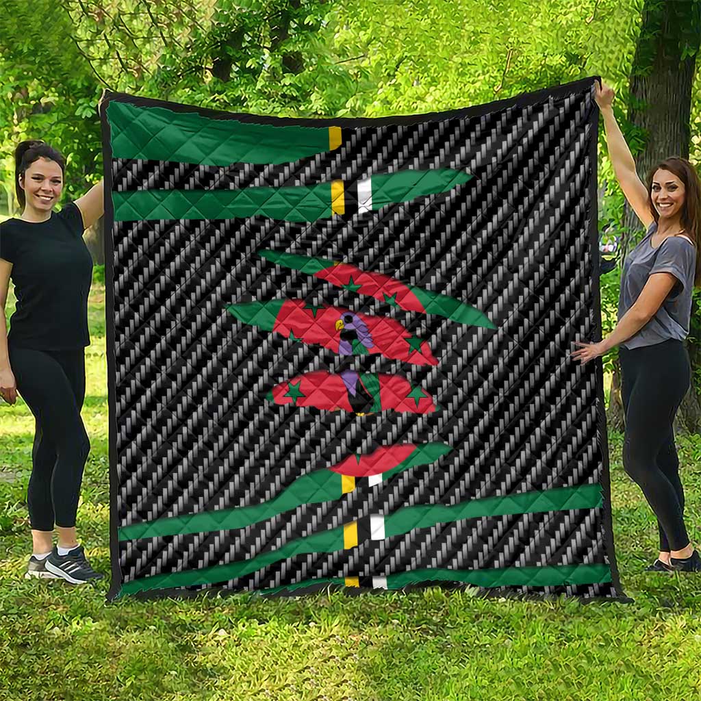 Dominica Beast Quilt Ripped Flag Graphic - Wonder Print Shop