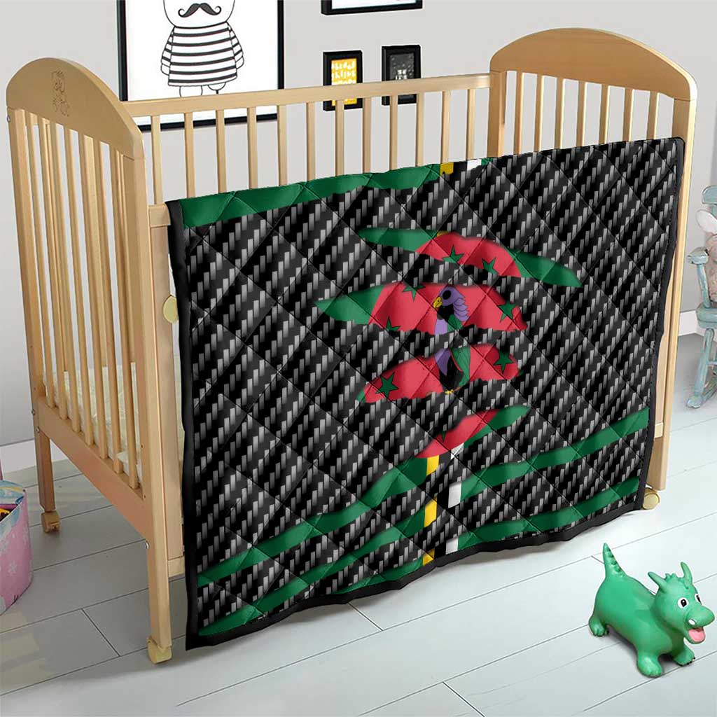 Dominica Beast Quilt Ripped Flag Graphic - Wonder Print Shop