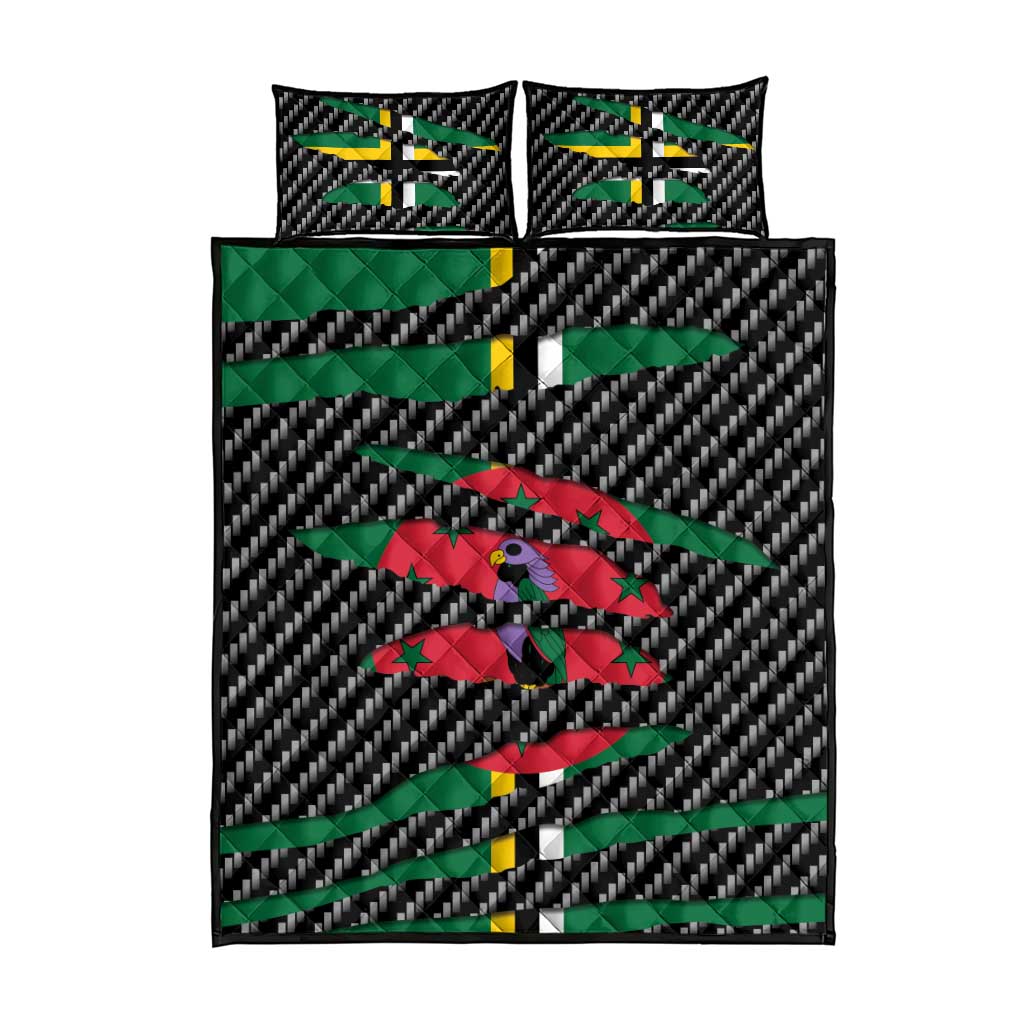 Dominica Beast Quilt Bed Set Ripped Flag Graphic - Wonder Print Shop