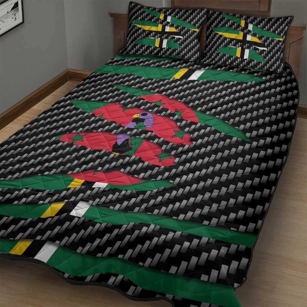 Dominica Beast Quilt Bed Set Ripped Flag Graphic - Wonder Print Shop
