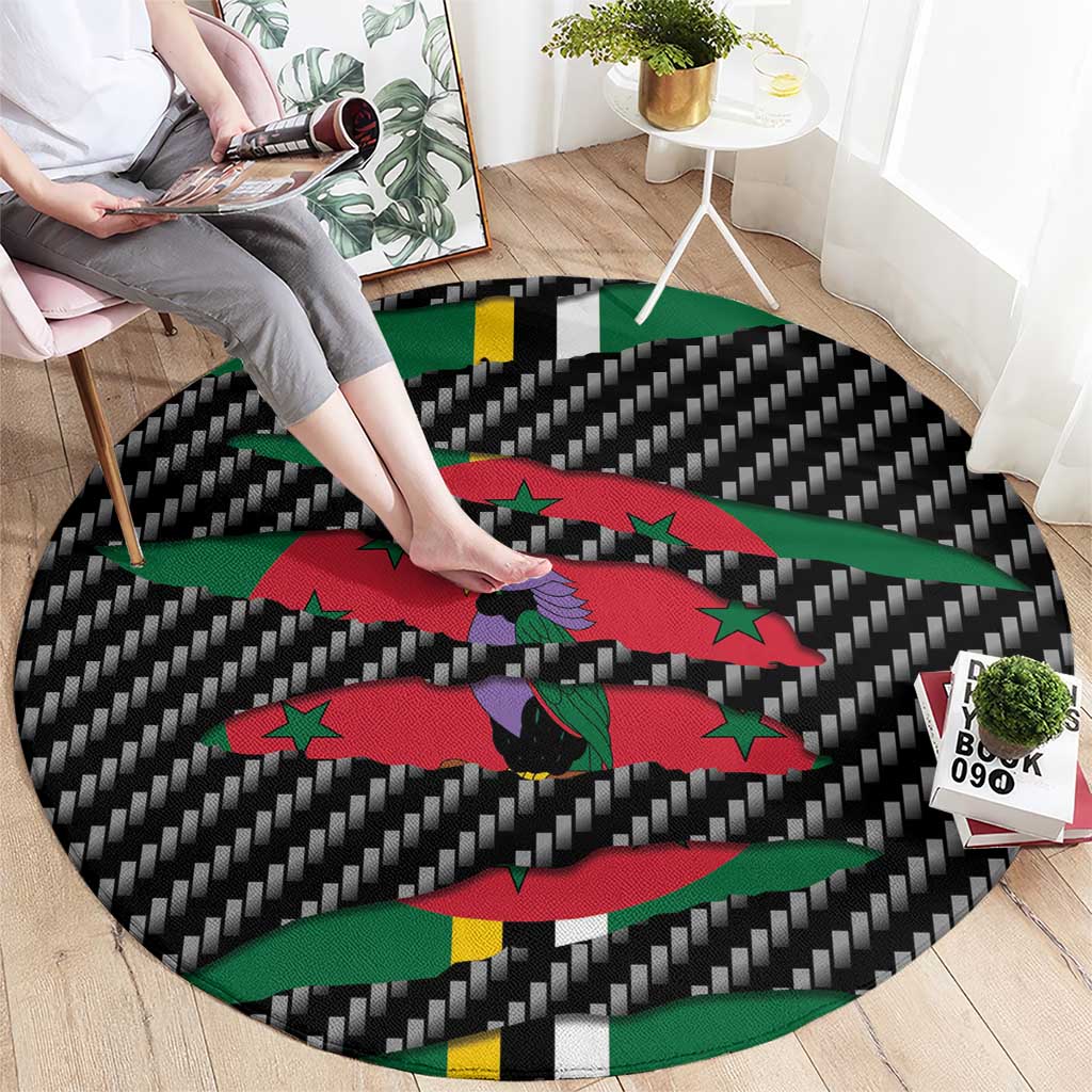 Dominica Beast Round Carpet Ripped Flag Graphic - Wonder Print Shop