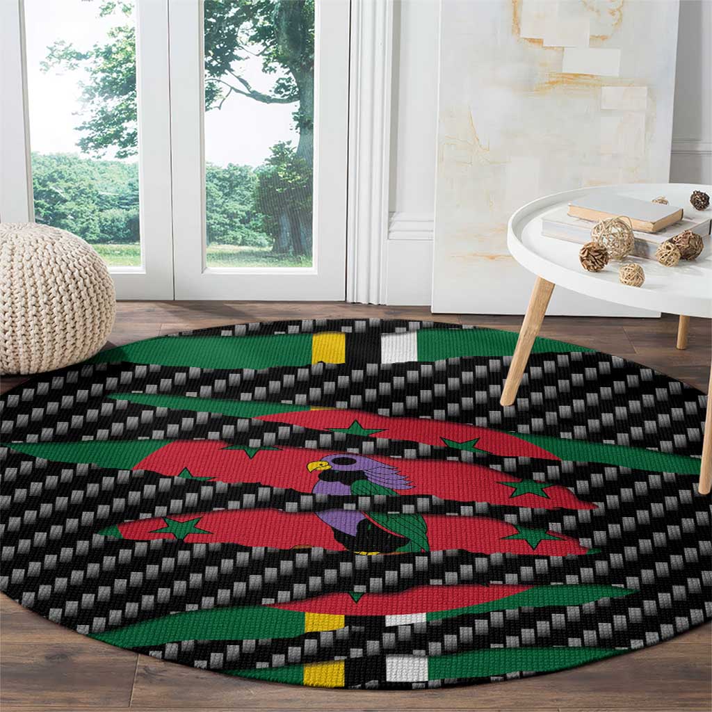 Dominica Beast Round Carpet Ripped Flag Graphic - Wonder Print Shop